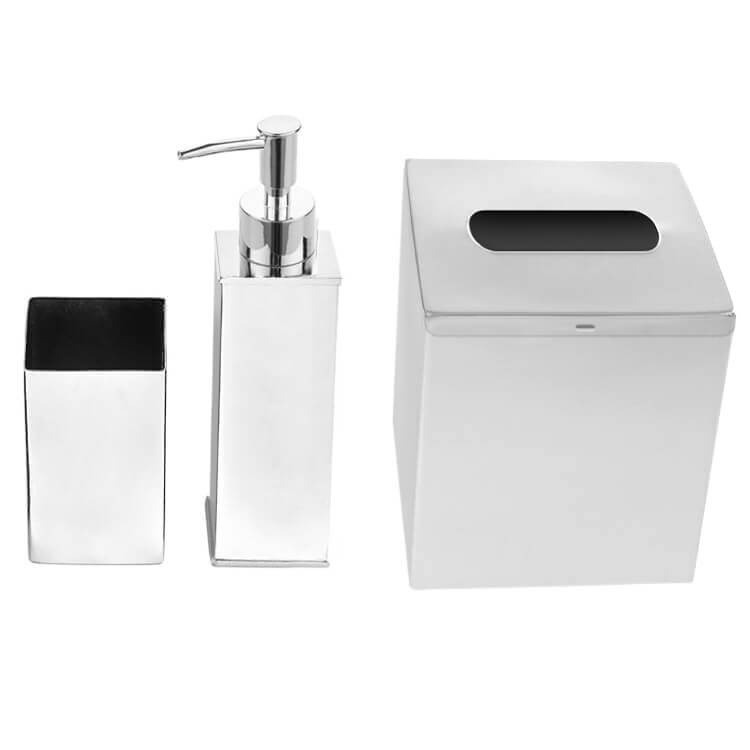 Gedy NE502 Free Standing Chrome Bathroom Accessory Set